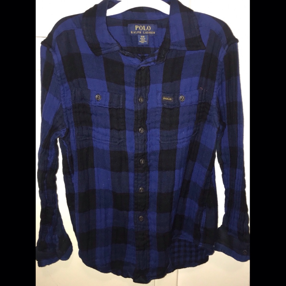 NWOT Boys 8 Blue Checkered Flannel